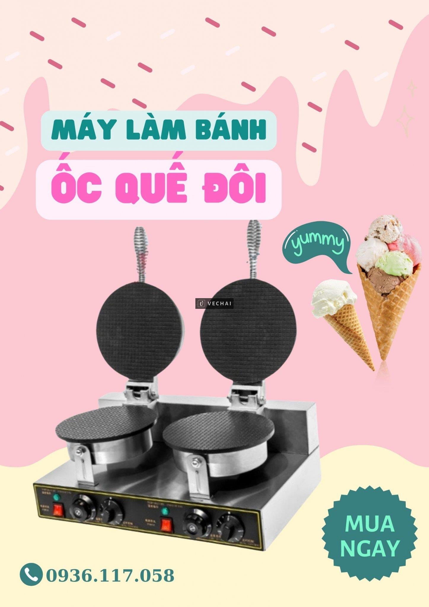 Thanh lý máy làm vỏ bánh ốc quế đơn – đôi