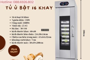 Tủ Ủ Bột 16 Khay