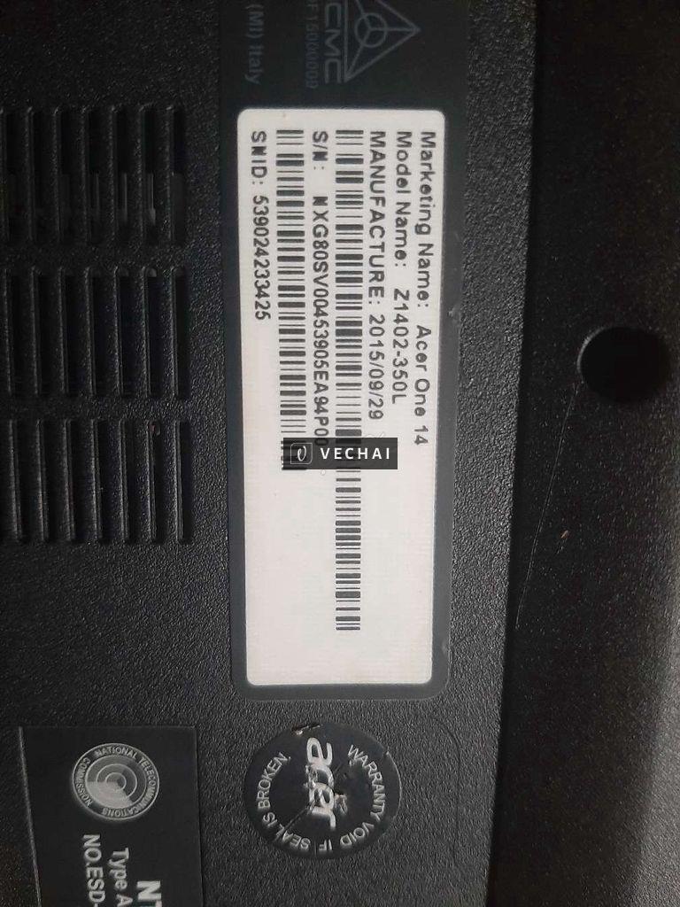 Bán xác laptop acer Z1402-350l như hình