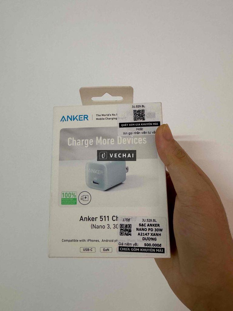 Củ sạc Anker 30W A2147 xanh dương