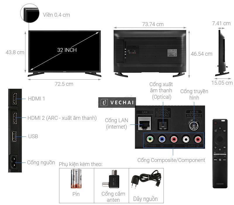 Smart Tivi Samsung HD 32 inch UA32T4500AKXXV .