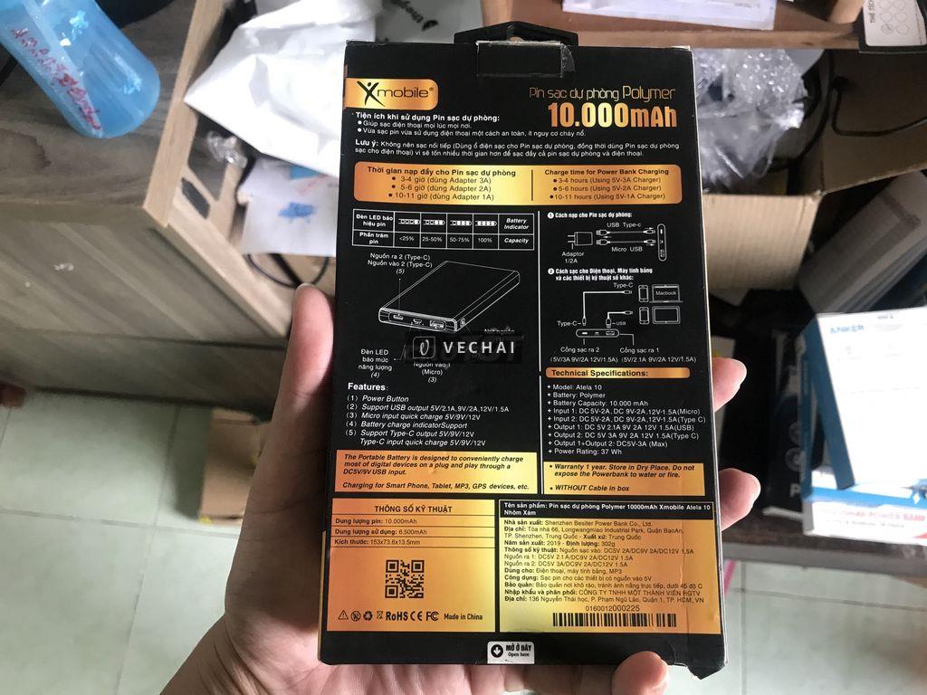 Sạc dự phòng 10000mah vỏ nhôm có sạc 18w mới 100%