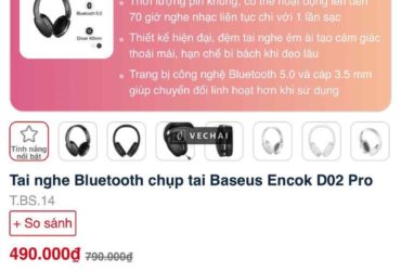 tai bluetooth 5.0 Baseus Encok D02 pro new giá rẻ