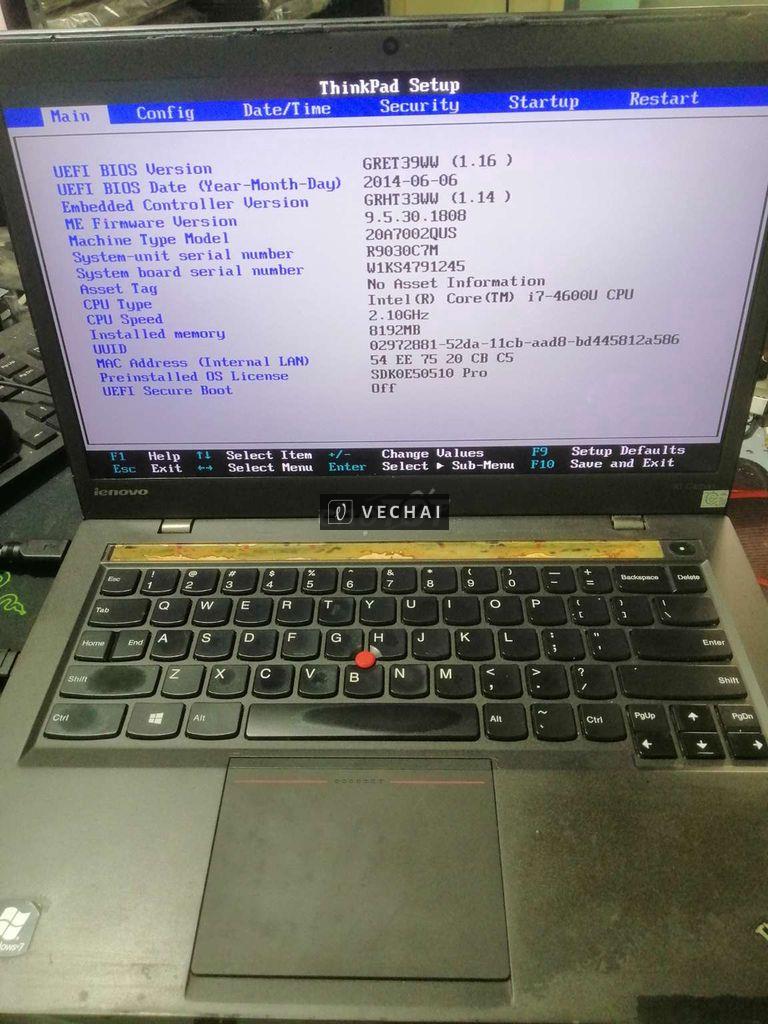 XÁC LENOVO THINKPAD X1 CARBON  i7 Gen4 ram 8G