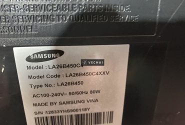 tivi lcd  samsung 26in bị  cháy giấy  nhẹ