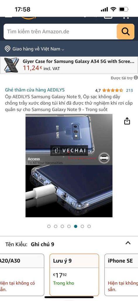 Ốp AEDILYS Samsung Galaxy Note 9