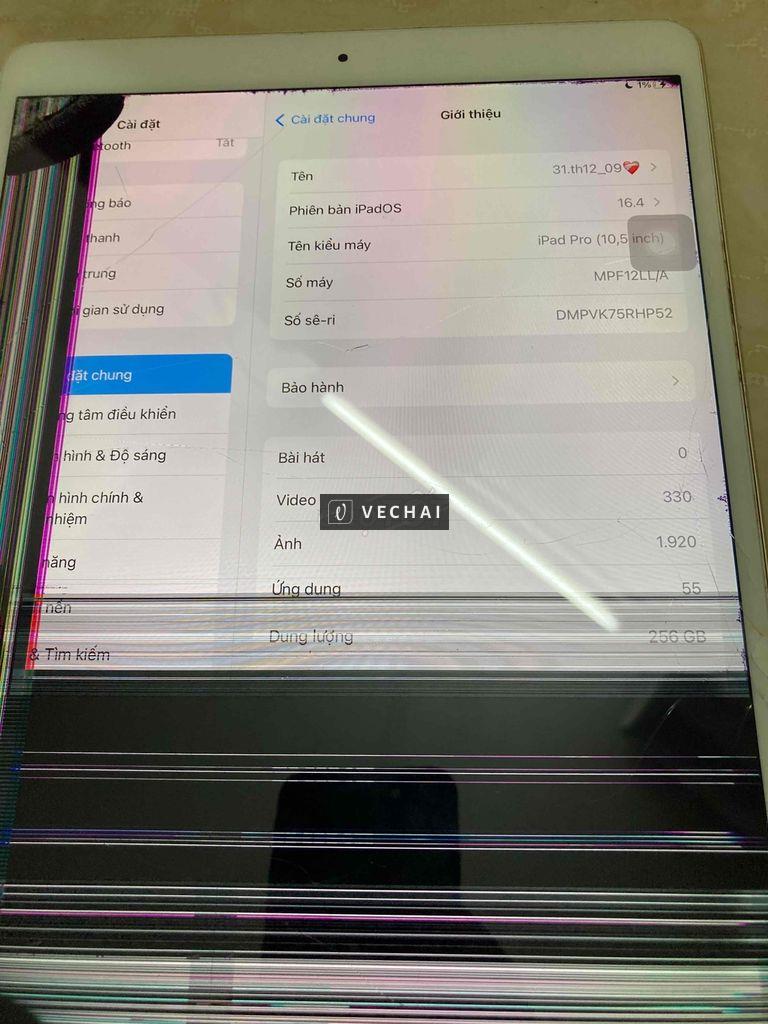 Xác zin ipad pro bể màn vỏ bỏ 256g wifi full cn