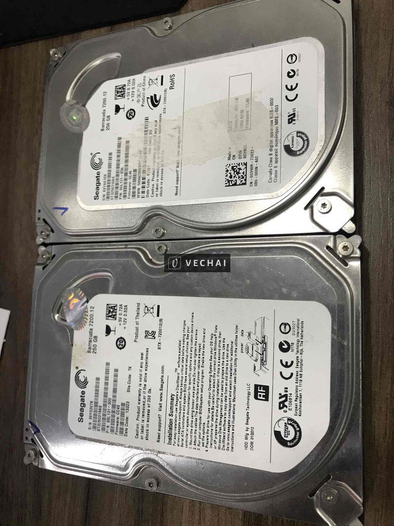 dọn tủ. thanh lý 3 hdd 250gb tốt, 6hdd xác