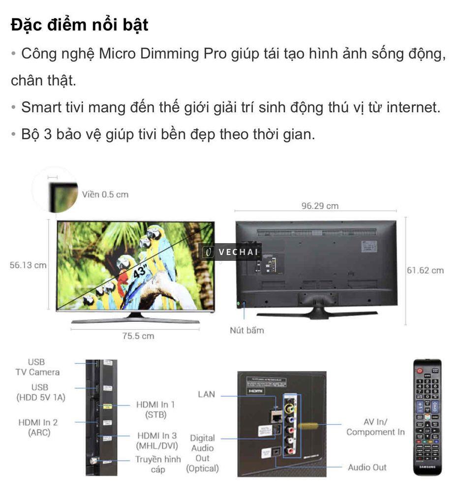 Bán rẻ tivi Samsung 43 inch còn mới 90%