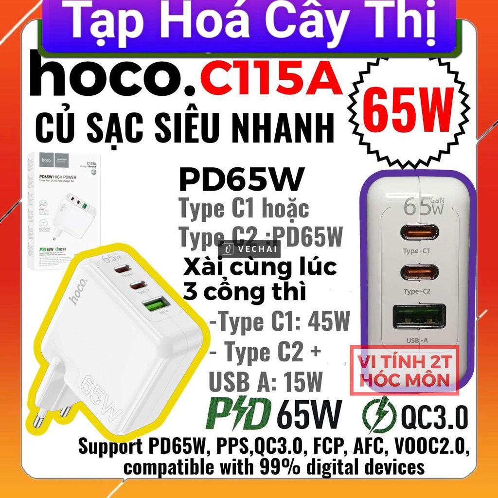 Củ sạc siêu nhanh 65W hoco c115A