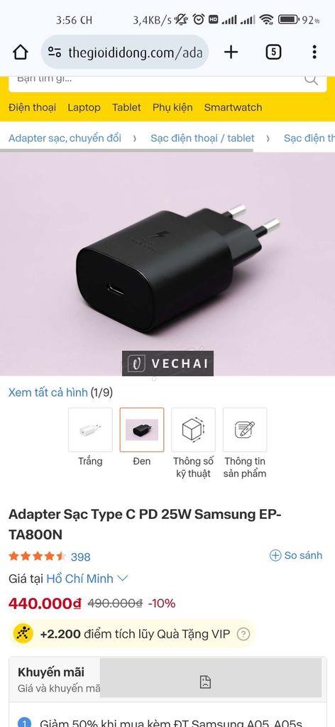 Cốc sạc nhanh 25w samsung