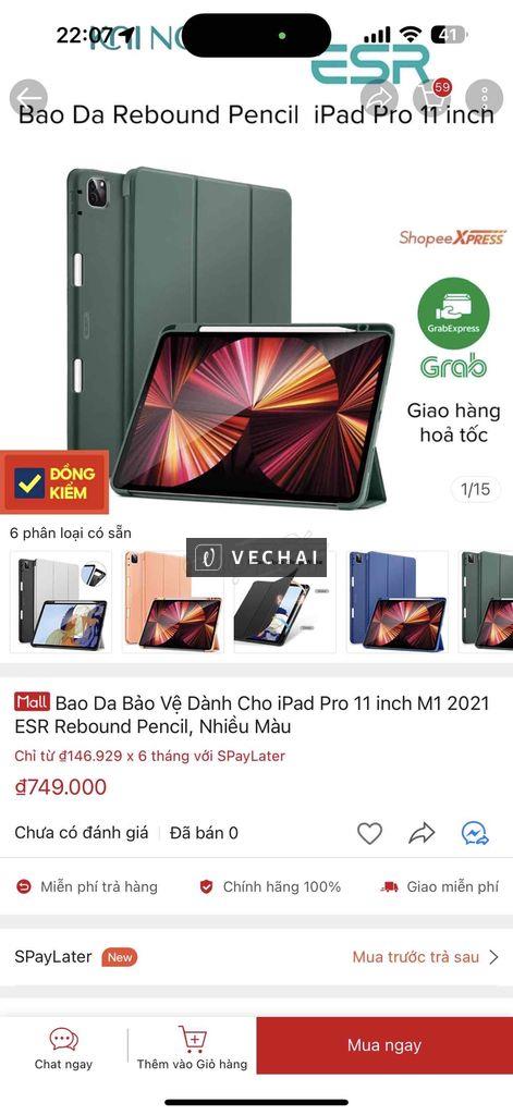 Bao Da ipad pro 12.9 inch M2 ESR cao cấp