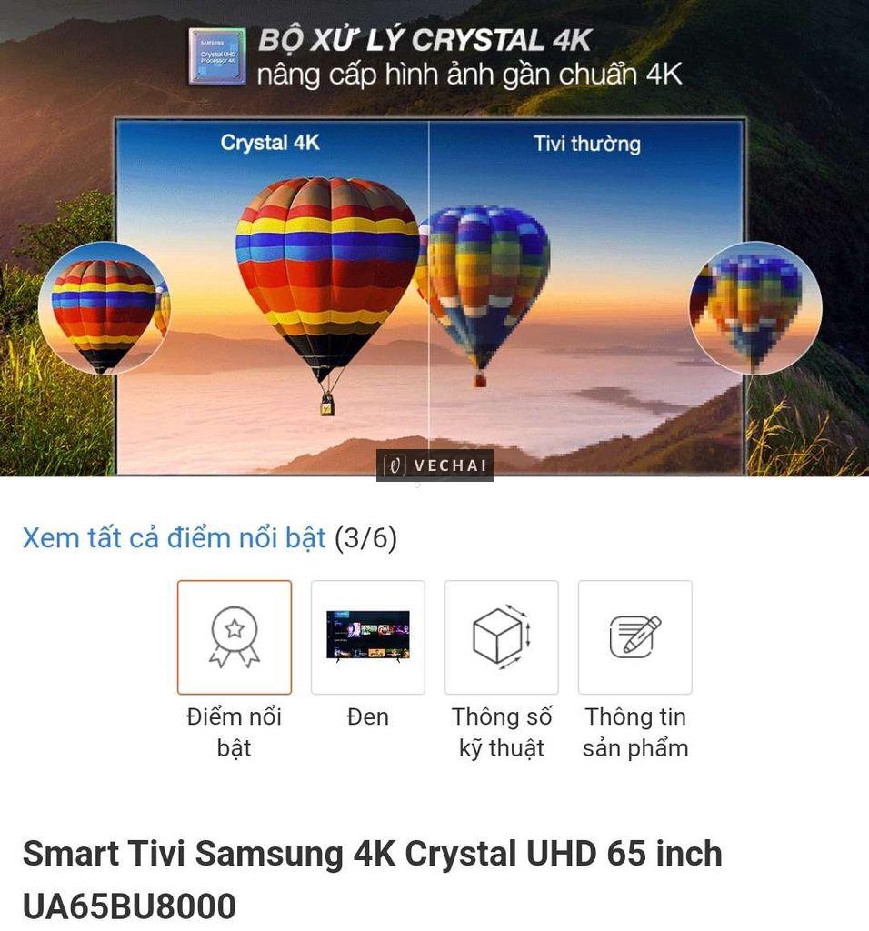 Tivi Samsung model UA65BU8000KXXV