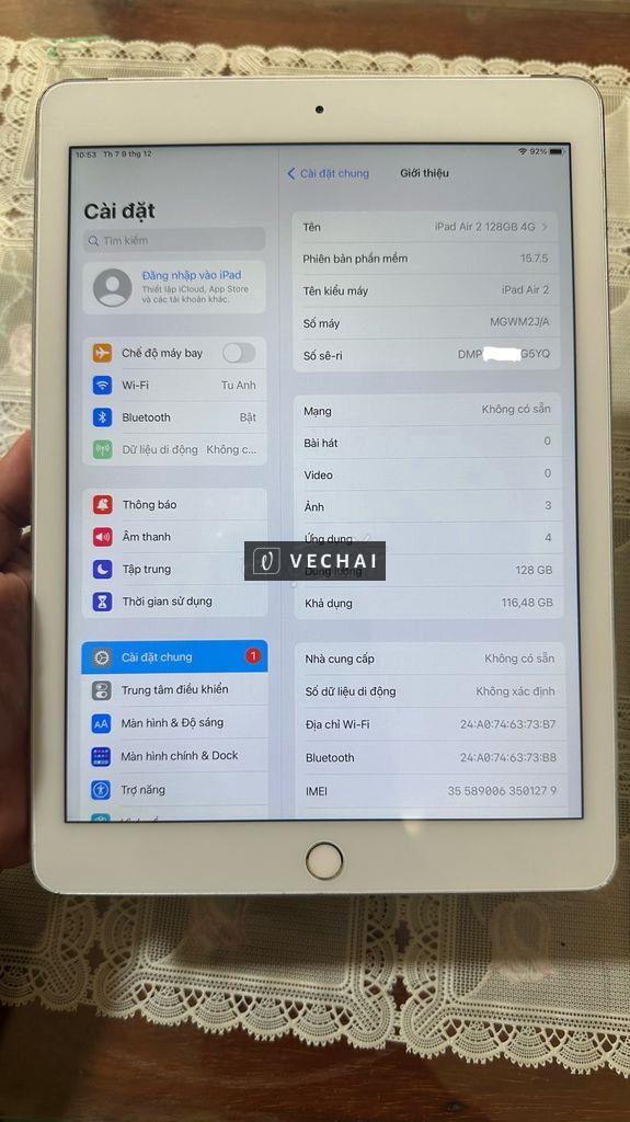 IPad Air 2 128GB 4G máy zin đẹp giá rẻ