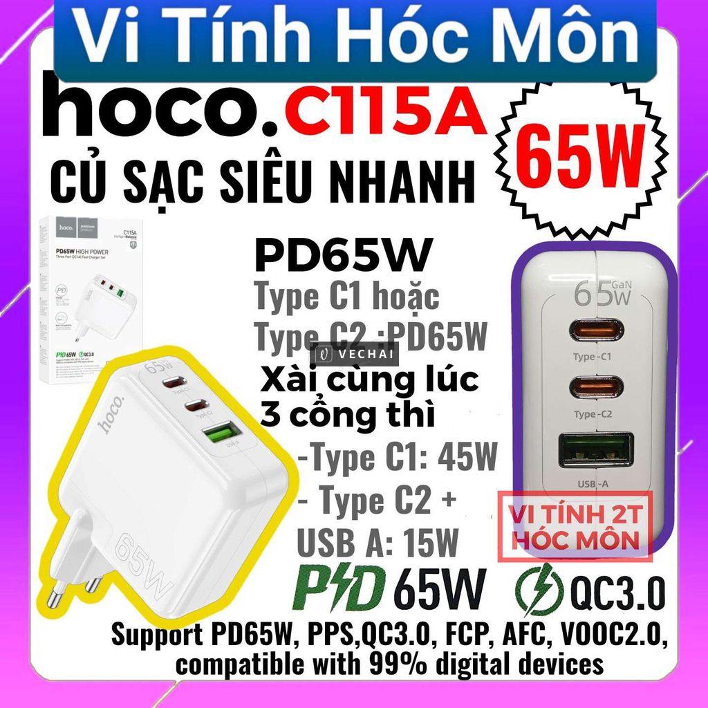 Củ sạc siêu nhanh 65W hoco c115A