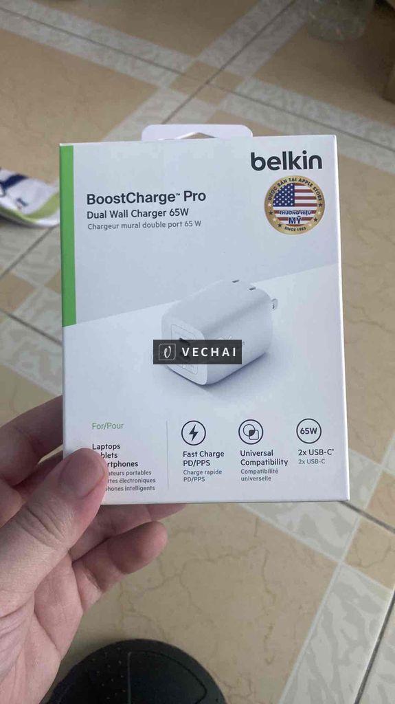 Cốc sạc nhanh Belkin 65W 2 cổng Type-C