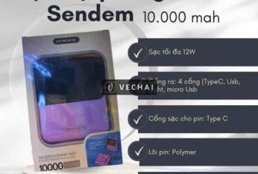 sạc dự phòng Sendem 10.000mah – new100% sale199k