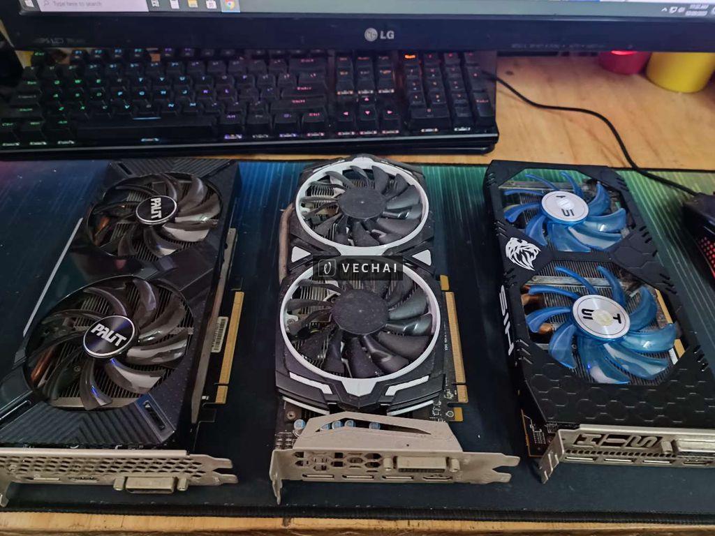 3 Xác Vga ( 2 cây RX 470 4G, 1 cây GTX 1660 6G )