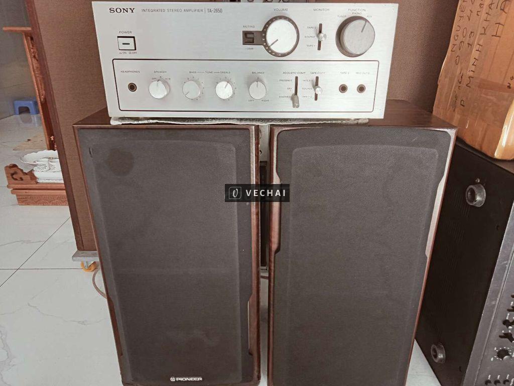 Bộ amply sony loa pioneer 20cm