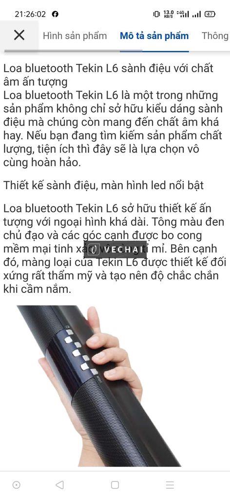 Loa Bluetooth Tekin L6