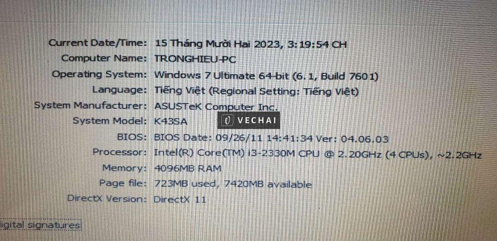 Xác laptop asus K43SA màn hình đẹp