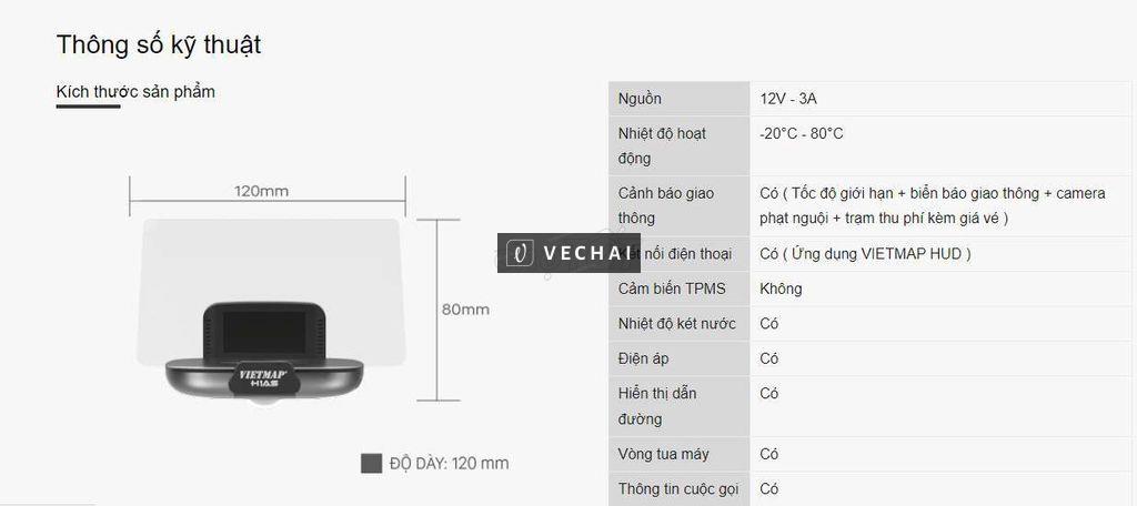 Kính Vietmap Hud H1N