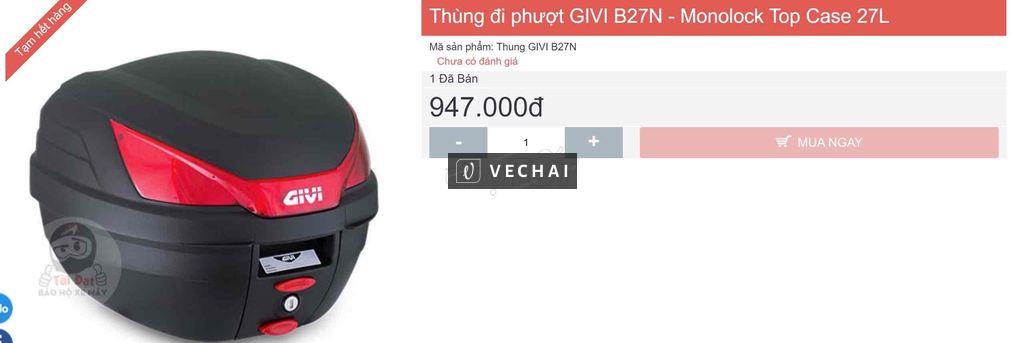 bán thùng givi 27l