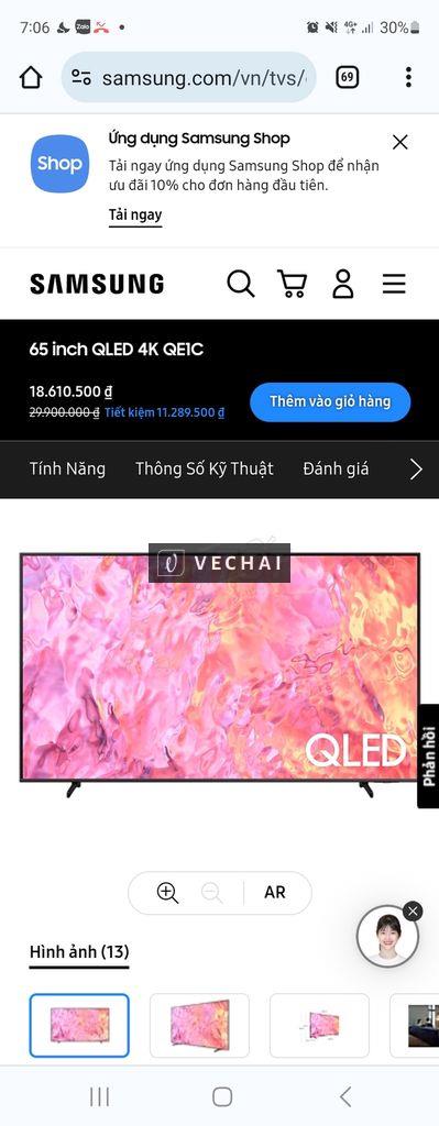 [HCM] BÁN TIVI CHÍNH HÃNG SAMSUNG 65″ QLED 4K QE1C