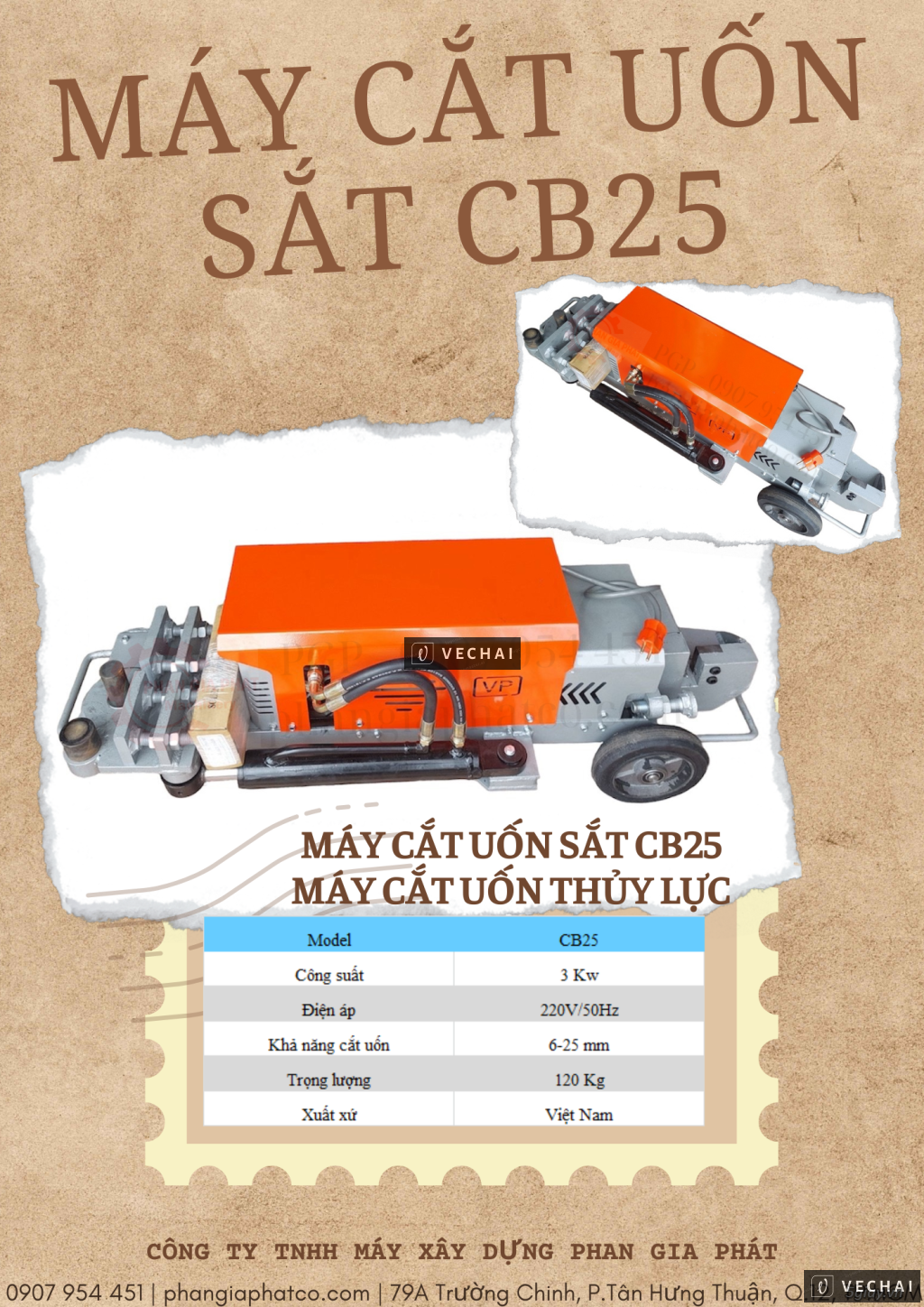 Máy cắt uốn sắt CB25, Máy cắt uốn thủy lực