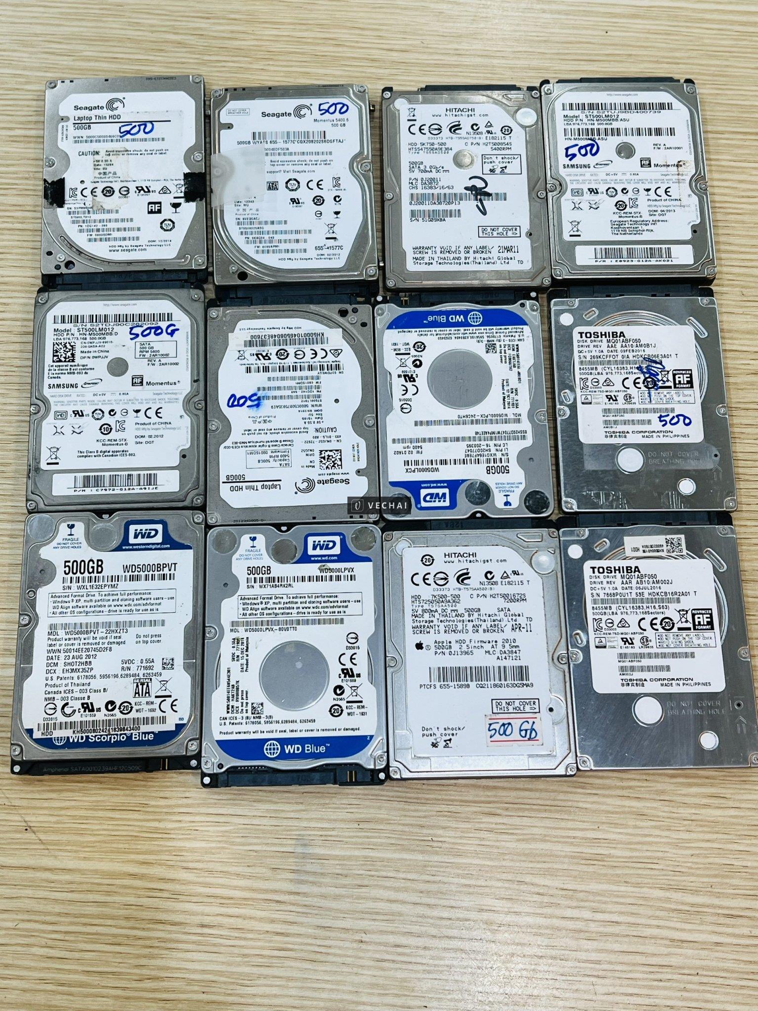 THANH LÝ Ổ CỨNG HDD 500GB BÓC TRỰC TIẾP MÁY RA – bóc trực tiếp từ máy đang sử dụng ra – A em về cắm