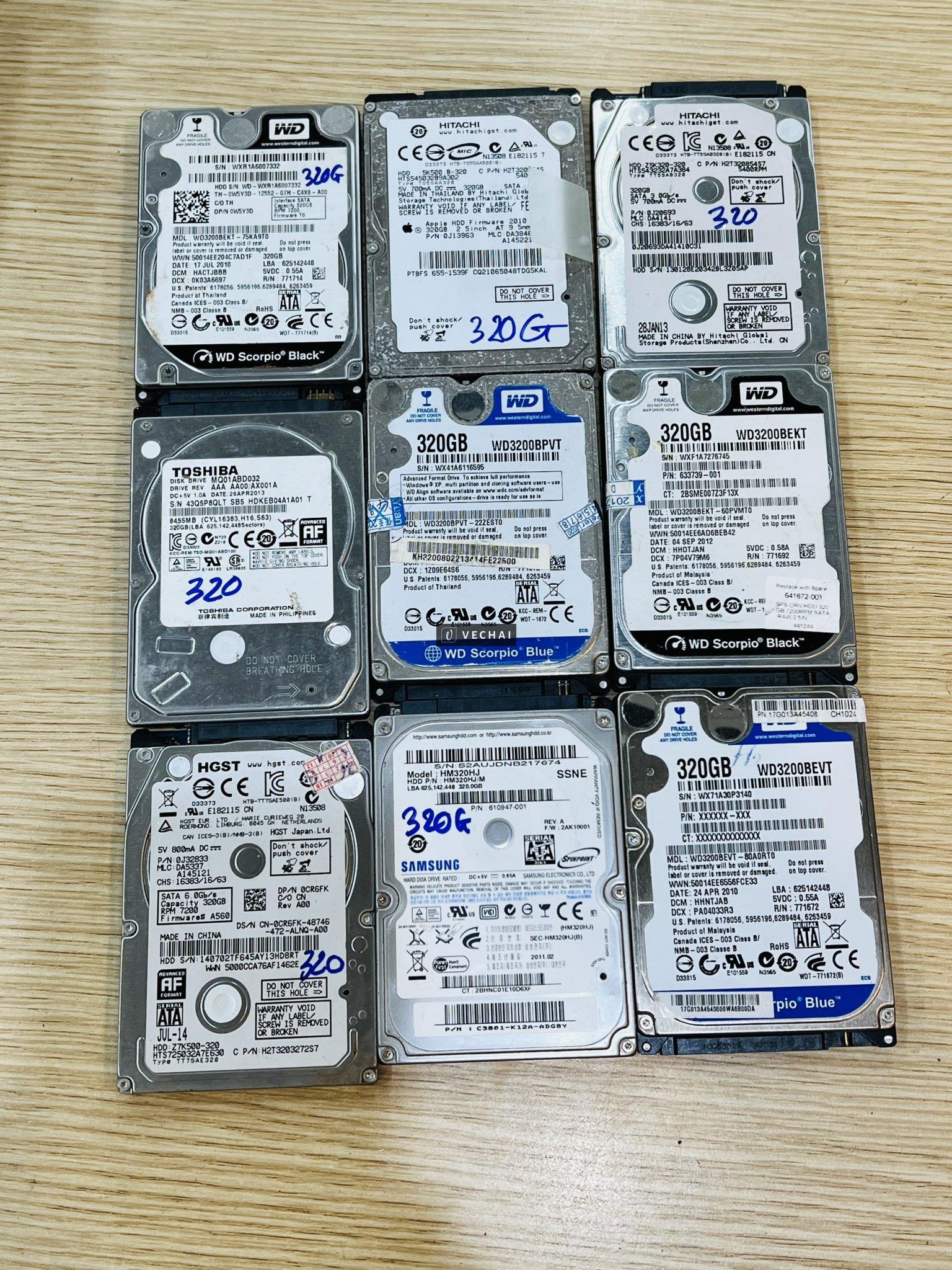 THANH LÝ Ổ CỨNG HDD 320GB BÓC TRỰC TIẾP MÁY RA – bóc trực tiếp từ máy đang sử dụng ra – A em về cắm