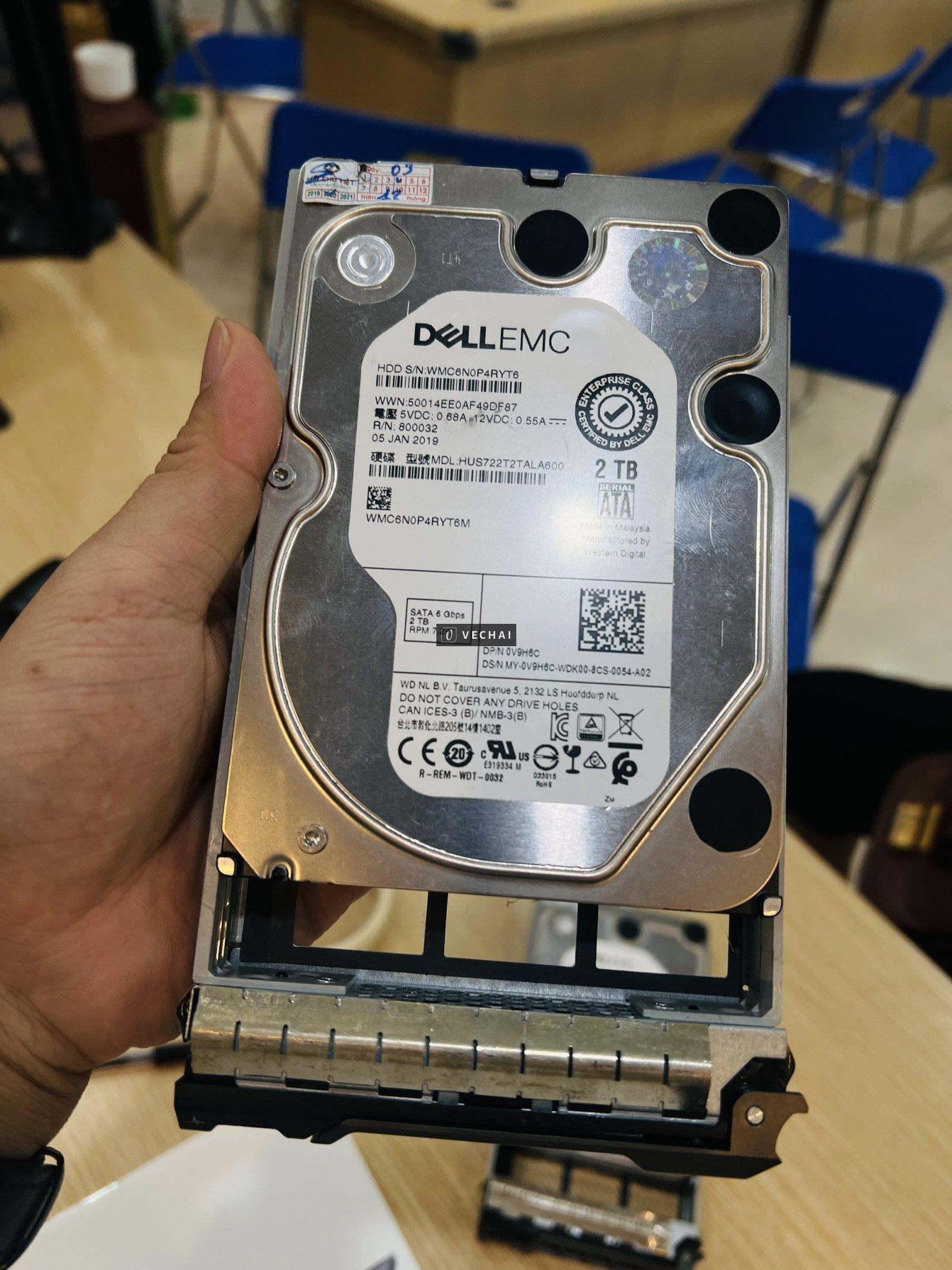 Ổ CỨNG SERVER HDD Dell 2TB 7.2K RPM SATA 6Gbps 3.5inch SIÊU BỀN – Có khe cắm cho server tiện lợi – e