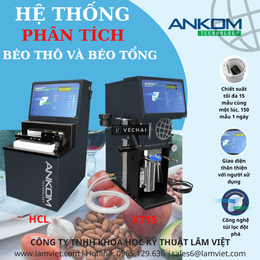 Hệ thống phân tích béo thô và béo tổng – ANKOM