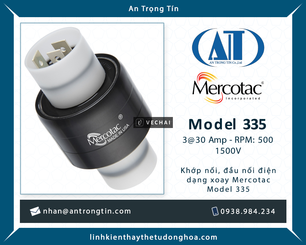 Khớp nối điện quay Mercotac Model 430: Độ tin cậy cao và chống nhiễu