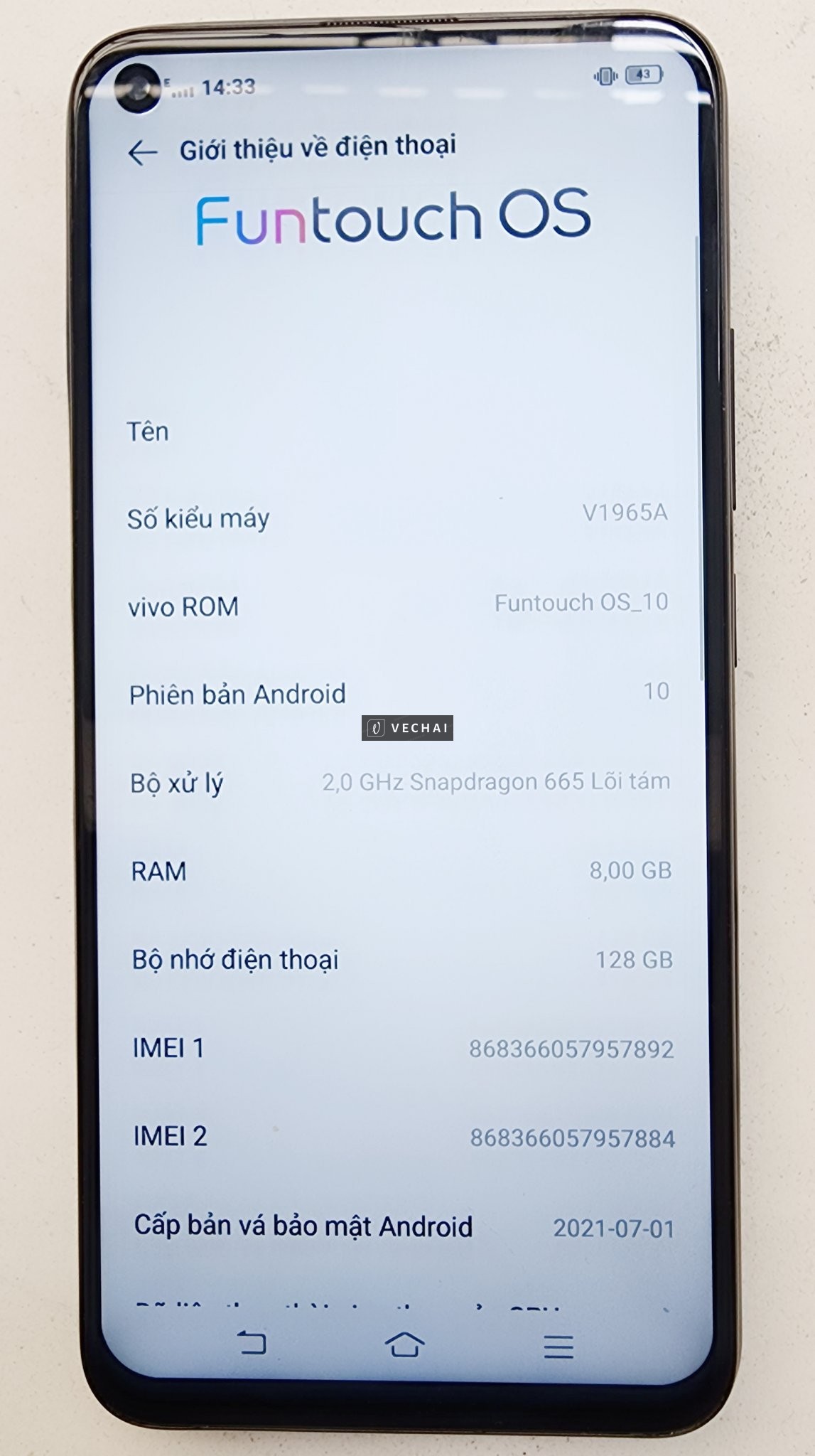 Thanh lý đt đang sử dụng Vivo Y50 ko lỗi lầm cho ai cần