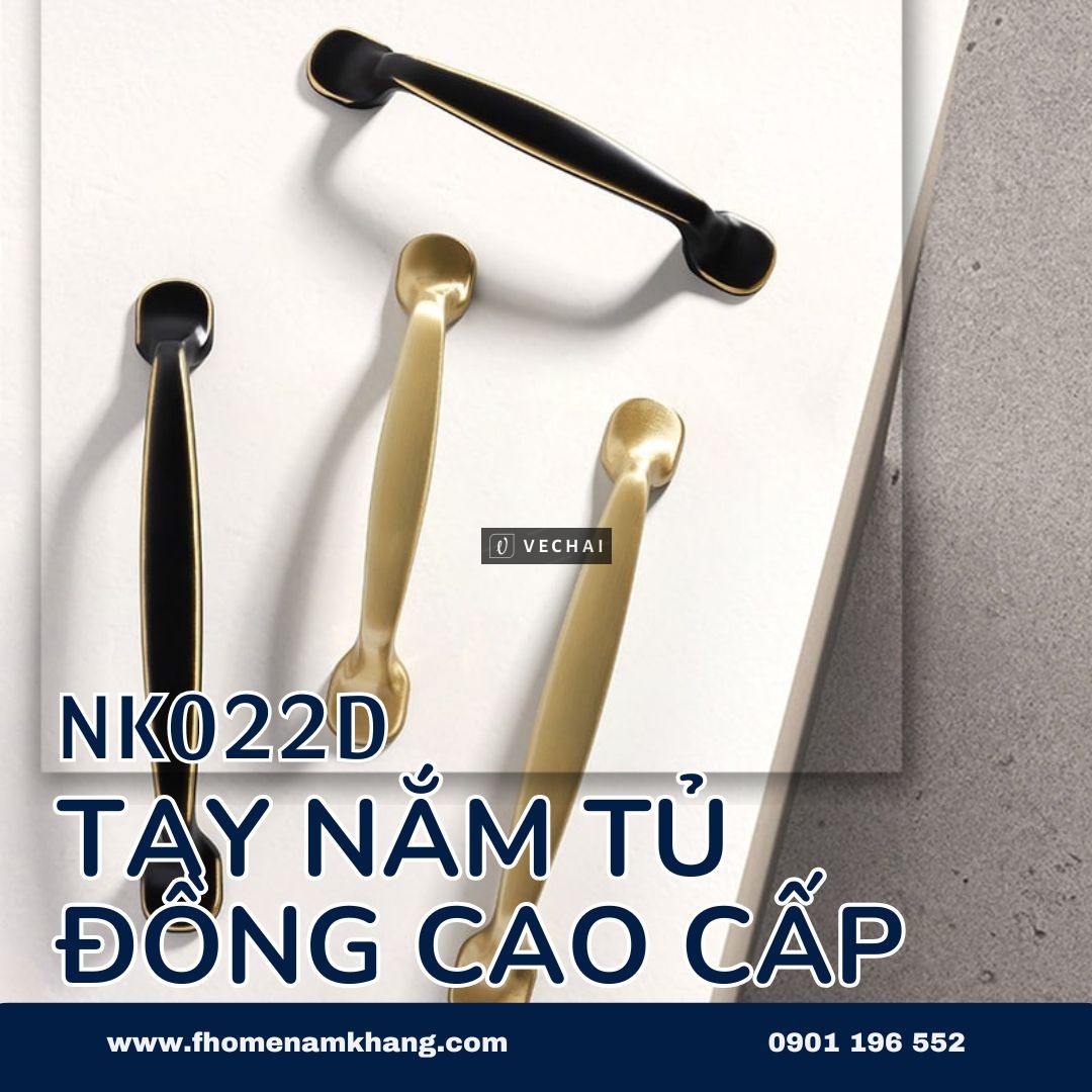 Tay nắm tủ đồng thiết kế hiện đại NK022D | Zalo 0901 196 552