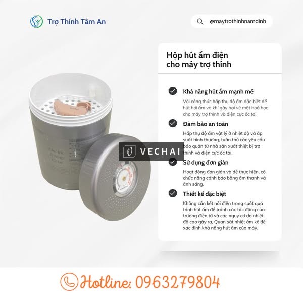 Hút ẩm đúng cách cho máy trợ thính