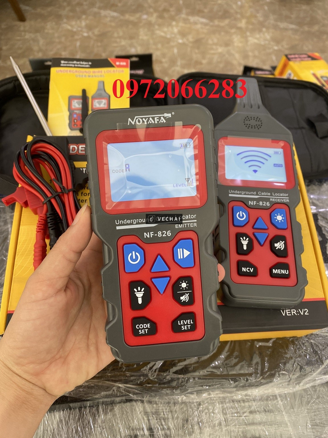 NF-826 Máy dò dây điện ngầm, kim loại đa năng – Bộ định vị dây điện ngầm cao cấp Noyafa
