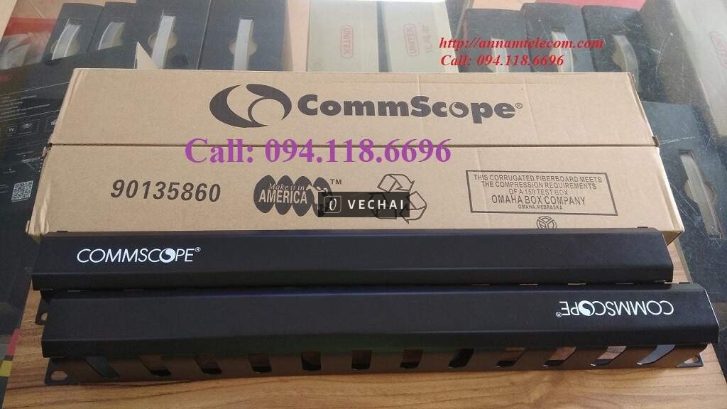 Thanh quản lý cáp ngang COMMSCOPE/AMP dùng cho tủ rack, Patch Panel Commscope 24 port Cat6