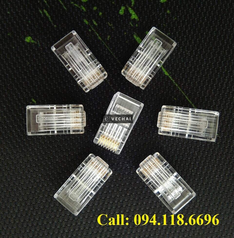 Hạt mạng CommScope RJ45 Cat6/Cat5E,Hạt công nghiệp CAT6A không dùng TOOL Ancomteck giá tốt