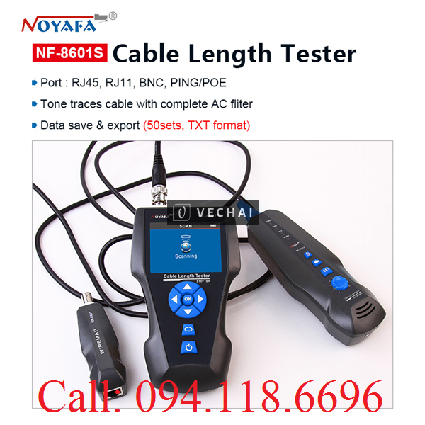 Máy test mạng NF-8601S Đa Chức Năng RJ45, RJ11, BNC, kim loại Cáp, PING/POE…