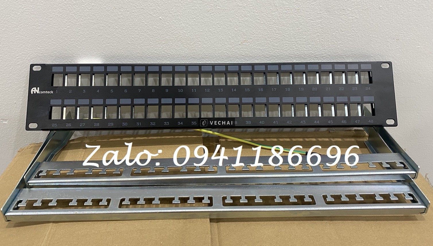 Thanh đấu nối mạng PATCH PANEL STP 48 cổng CAT6 mã ACT-48S2U, ACT-6U-88 ANCOMTECK