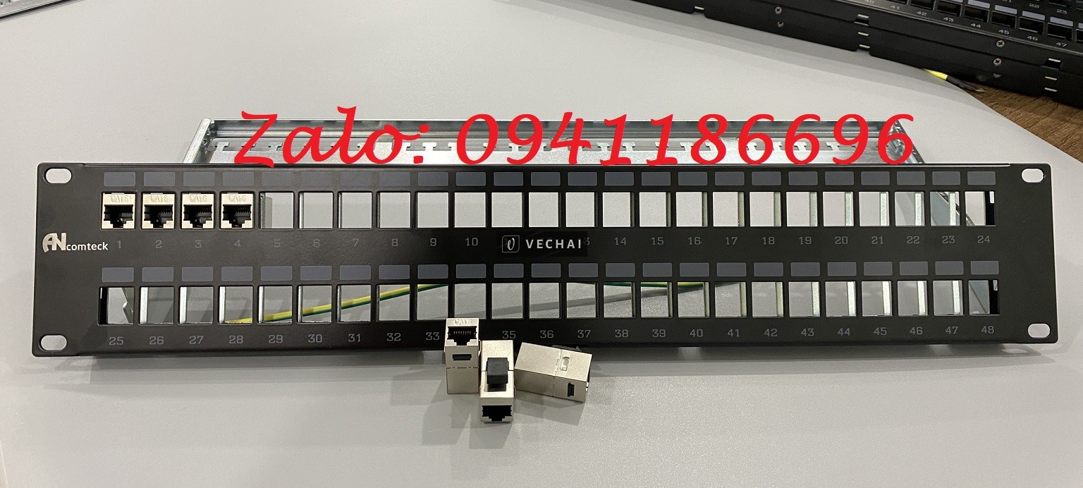 Thanh đấu nối mạng PATCH PANEL STP 48 cổng CAT6 mã ACT-48S2U, ACT-6U-88 ANCOMTECK