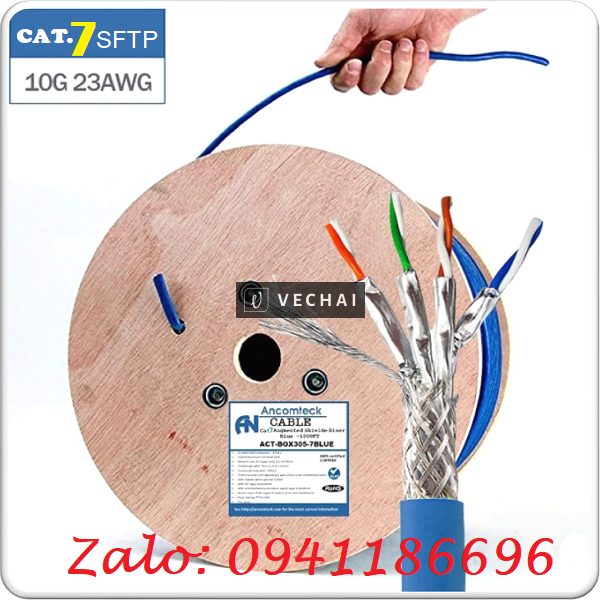 Cáp thang máy Cat7 SFTP lõi mềm chính hãng Ancomteck
