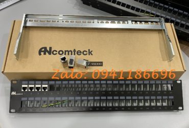 Phân phối thanh đấu nối Patch panel chính hãng Ancomteck loại 24, 48 port, đầy đủ phụ kiện