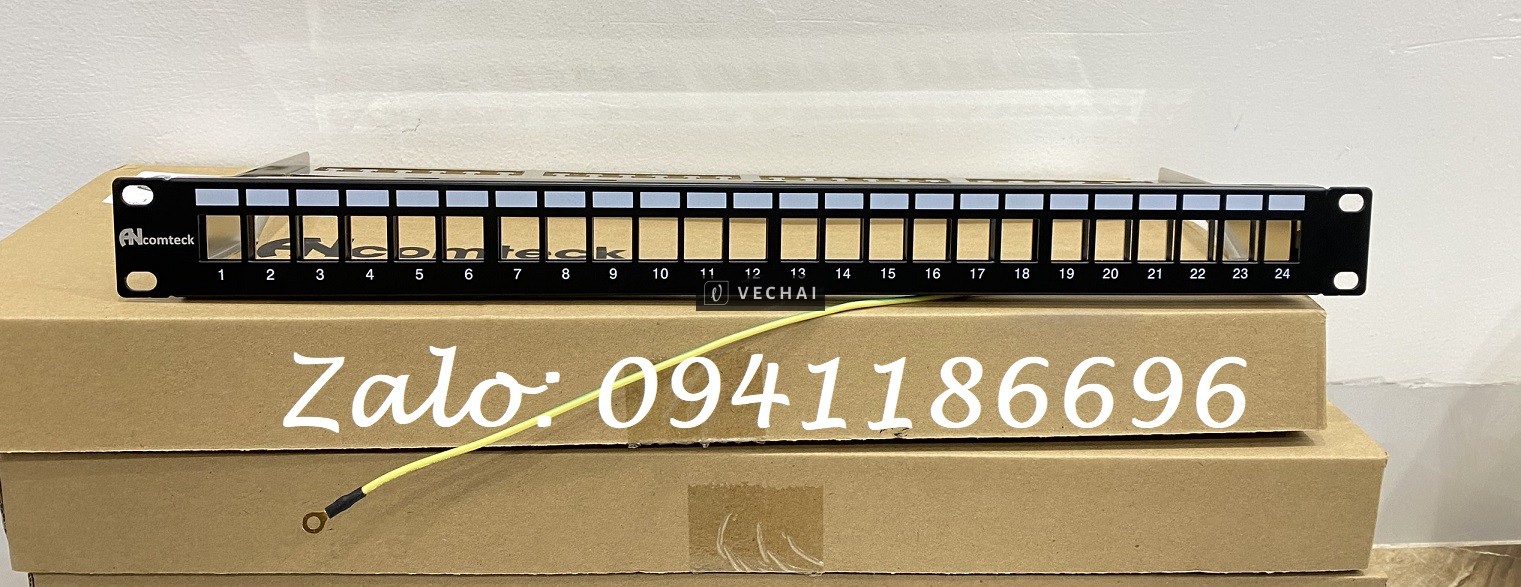Phân phối thanh đấu nối Patch panel chính hãng Ancomteck loại 24, 48 port, đầy đủ phụ kiện