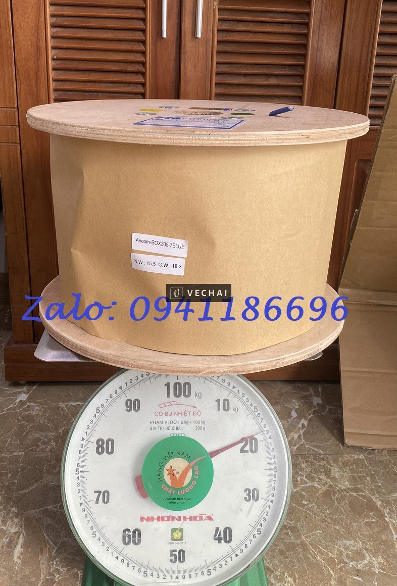 Cáp mạng Cat7 SFTP Chống nhiễu hãng Ancomteck, Kháng cháy 70oC, hạt mạng công nghiệp Cat6A sẵn kho