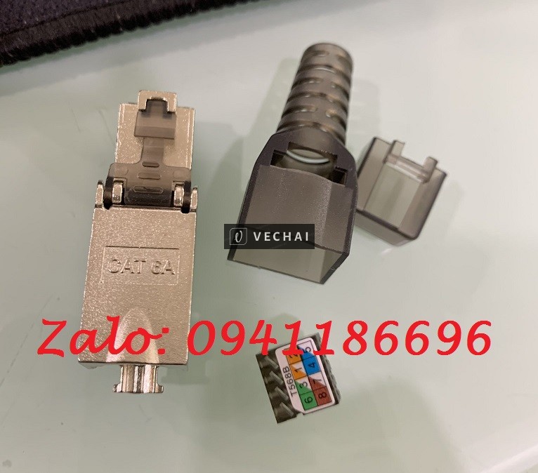 Hạt công nghiệp CAT6A không dùng TOOL Ancomteck mã ACT-S6A-UK, Dây cáp Lan Cat8 SFTP sẵn kho