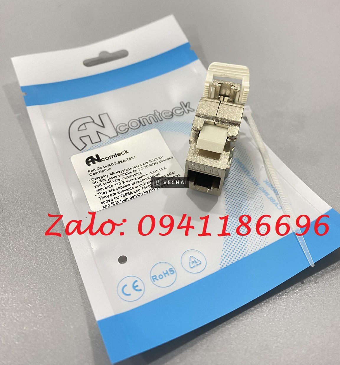 Nhân đấu nối RJ45 đa năng CAT6A FTP Shielded có chống nhiễu Ancomteck mã ACT-S6A-T001