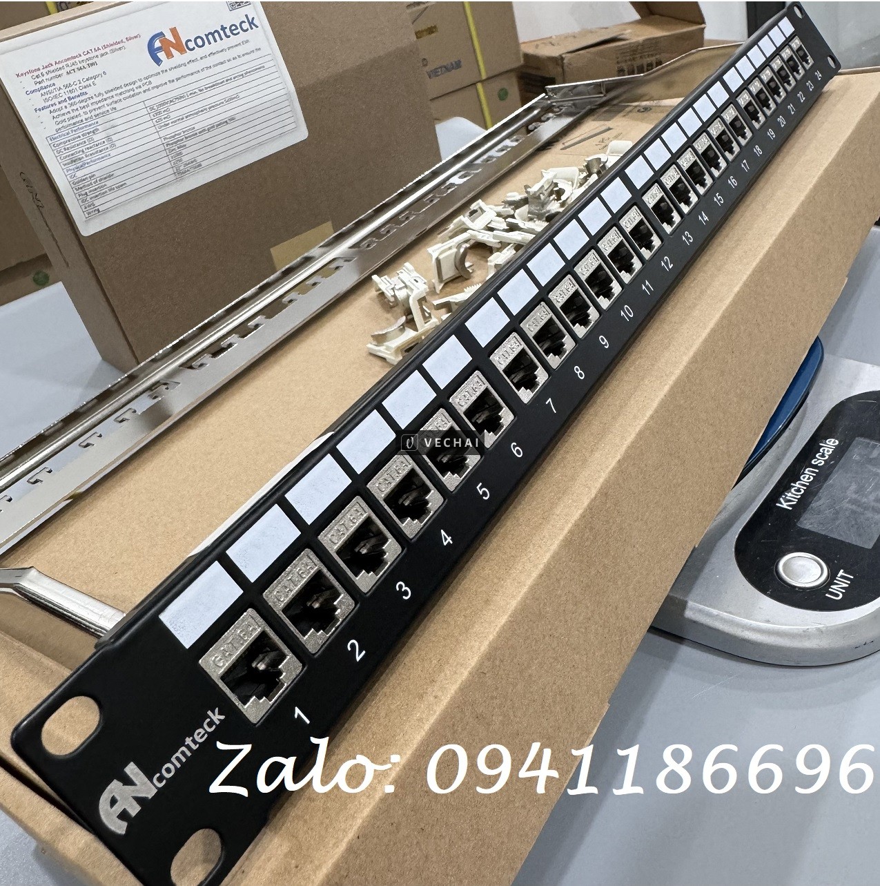 Thanh đấu nối mạng PATCH PANEL 8 port 1U chuẩn 19'' CAT5.CAT6.CAT6A , mã ACT-8S2S1U ANCOMTECACT-8S1U
